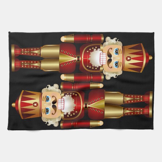 Rood- en goudkerstkeuken theedoek (Horizontaal)