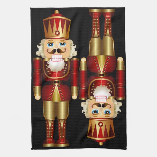 Rood- en goudkerstkeuken theedoek (Verticaal)