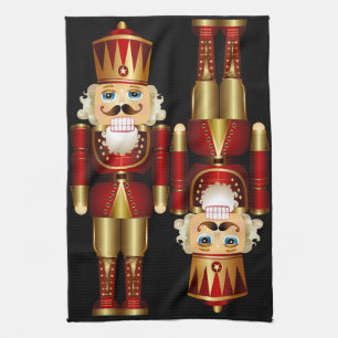 Rood- en goudkerstkeukenhanddoeken theedoek