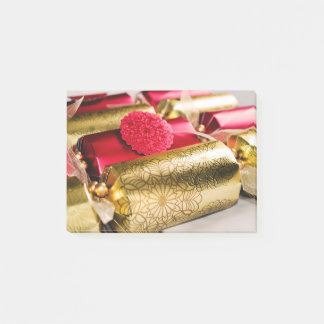 Rood- en goudkerstrackers post-it® notes