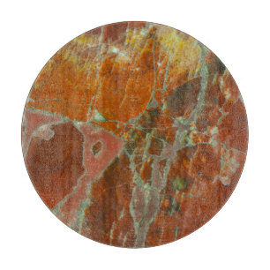 Rood en goudkleurig hout snijplank