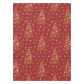 Rood- en goudlegante kerstboom tafelkleed (Voorkant)