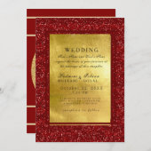 Rood- en goudmetaal Indiase stijl uitnodigen voor Kaart (Voorkant / Achterkant)