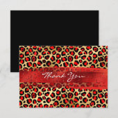 Rood en goudoliepenseel bedankkaart (Voorkant / Achterkant)