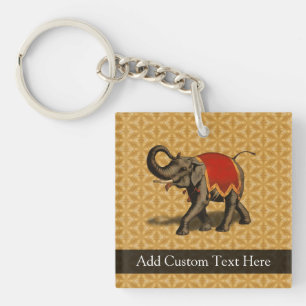 Rood- en goudolifant sleutelhanger