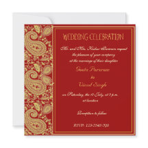 Rood- en goudpaisley Hindu-bruiloft