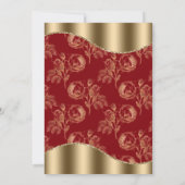 Rood- en goudpatroon en gouden harten kaart (Achterkant)