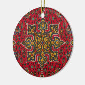 Rood- en goudperzikruik keramisch ornament (Links)