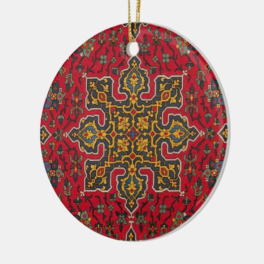 Rood- en goudperzikruik keramisch ornament (Links)