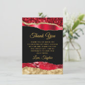 Rood- en goudscheuren zoete zestien bedankkaart (Staand voorkant)
