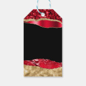 Rood- en goudscheuren zoete zestien cadeaulabel (Achterkant)