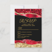 Rood- en goudscheuren zoete zestien RSVP kaartje (Voorkant)