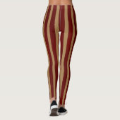 Rood- en goudverticale strepen met strips leggings (Achterkant)