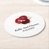 Rood- en goudvezel ronde kartonnen onderzetter (Gebogen)