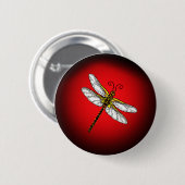 Rood en goudvlieg ronde button 5,7 cm (Voorkant /achterkant)