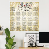 Rood- en goudvogel -  - opvangrooster poster (Thuiskantoor)