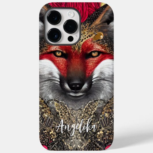  rood- en goudvosontwerp Case-Mate iPhone case (Achterkant)