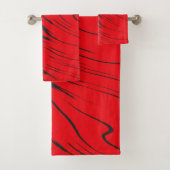 Rood en Grijs abstract Bad Handdoek (Insitu)