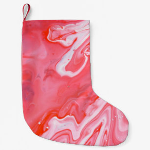 Rood en grijs abstract schilderij kleine kerstsok