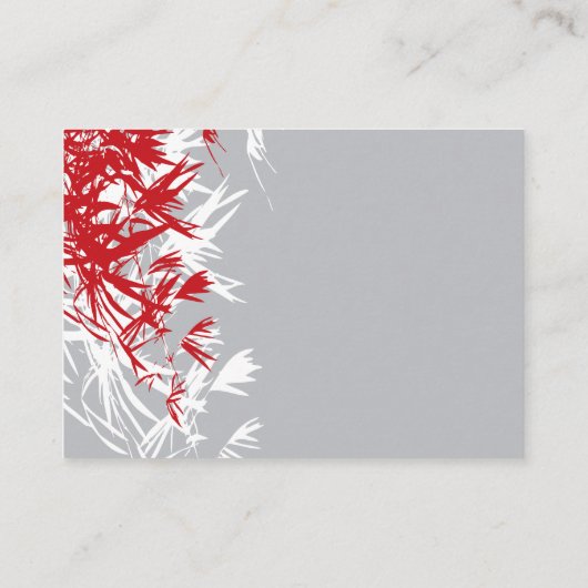 Rood en grijs bamboe laat een modern Zen Aziatisch Plaatskaartje (Achterkant)