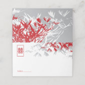 Rood en grijs bamboe vertrekt dubbelzijdig Chinees (Buitenkant ongevouwen)