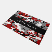 Rood en grijs Camouflage Jouw naam Personaliseren Deurmat (Schuin)
