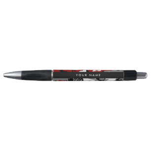 Rood en grijs Camouflage Jouw naam Personaliseren Pen