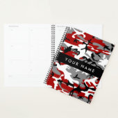 Rood en grijs Camouflage Jouw naam Personaliseren Planner (Display)