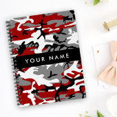 Rood en grijs Camouflage Jouw naam Personaliseren Planner