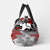 Rood en grijs Camouflage Jouw naam Personaliseren Plunjezak (Rechts)