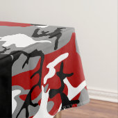Rood en grijs Camouflage Jouw naam Personaliseren Tafelkleed (Voorbeeld)