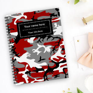Rood en grijs camouflage, militair, leger notitieboek