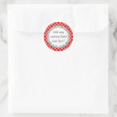 Rood en Grijs  Custom Canning Jar Craft Label (Tas)