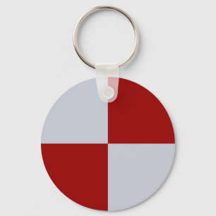 Rood en grijs geruite rechthoeken Sleutelhanger