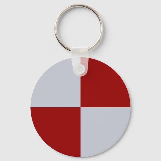 Rood en grijs geruite rechthoeken Sleutelhanger (Voorkant)
