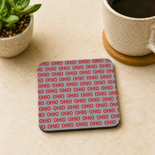 Rood en grijs Ohio Bier Onderzetter