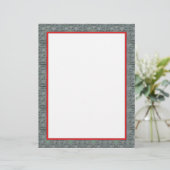 Rood en grijs omgrenzingsbriefhoofd 8,5 x 11 inch (Staand voorkant)