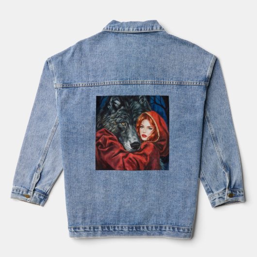 Rood en Grijs: Onverwachte verbinding Denim Jacket (Achterkant)