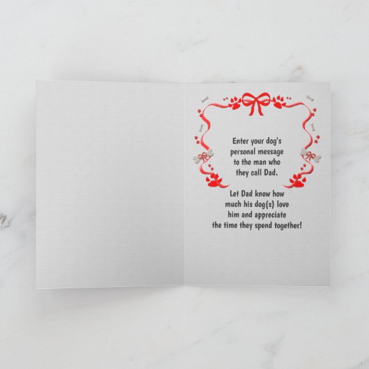 Rood en grijs van de hond Vaderdag Kaart (Binnen)