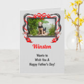 Rood en grijs van de hond Vaderdag Kaart (Gele Bloem)