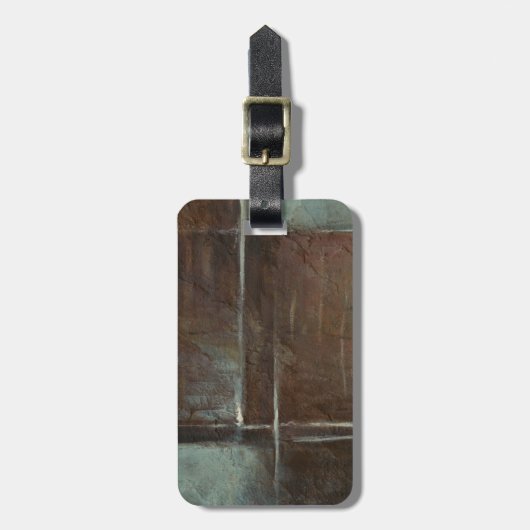 Rood- en grijze Brick-muur Bagagelabel (Voorkant verticaal)