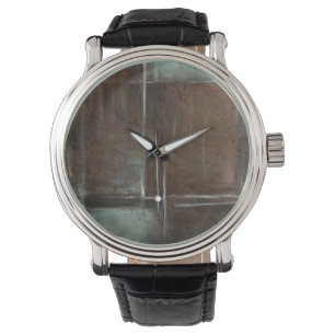 Rood- en grijze Brick-muur Horloge