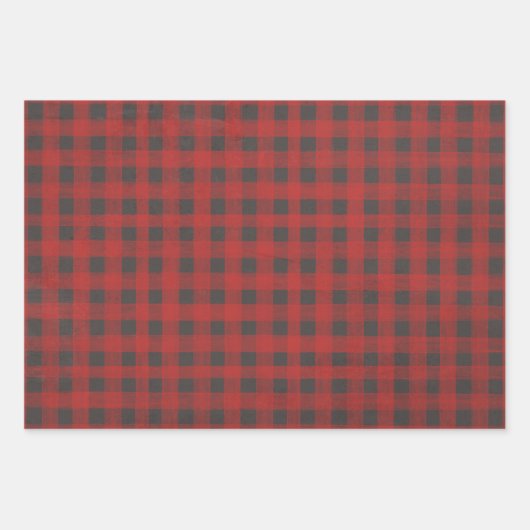 Rood- en grijze buffels inpakpapier vel (Voorkant)