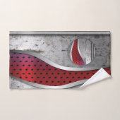 Rood- en grijze metalen bad handdoek (Handdoek)