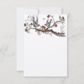 Rood- en grijze vogelbruiloft kaart (Achterkant)