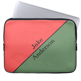 Rood en groen 45 graden minimalistisch laptop sleeve