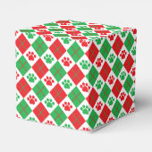 Rood en groen afdrukken van Argyle Paw Bedankdoosjes (Achterkant)