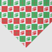 Rood en groen afdrukken van Argyle Paw Tissuepapier (Detail)