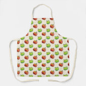 Rood en groen appel past in patroon schort (Voorkant)