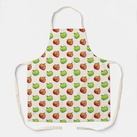 Rood en groen appel past in patroon schort (Voorkant)